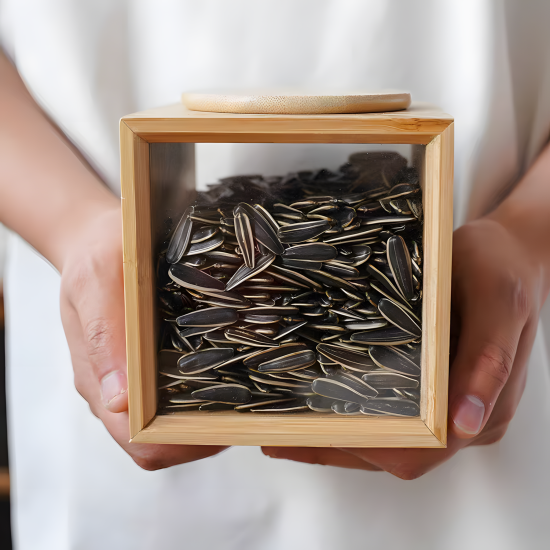 Glass & Wood Jar Small